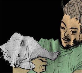 self portrait with cat self portrait with cat
